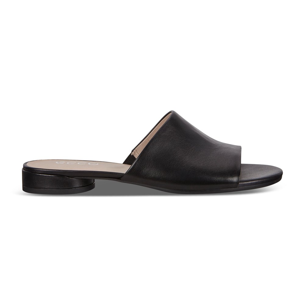 ECCO Womens Slides Black - Flat Sandals Ii - QEP-420931